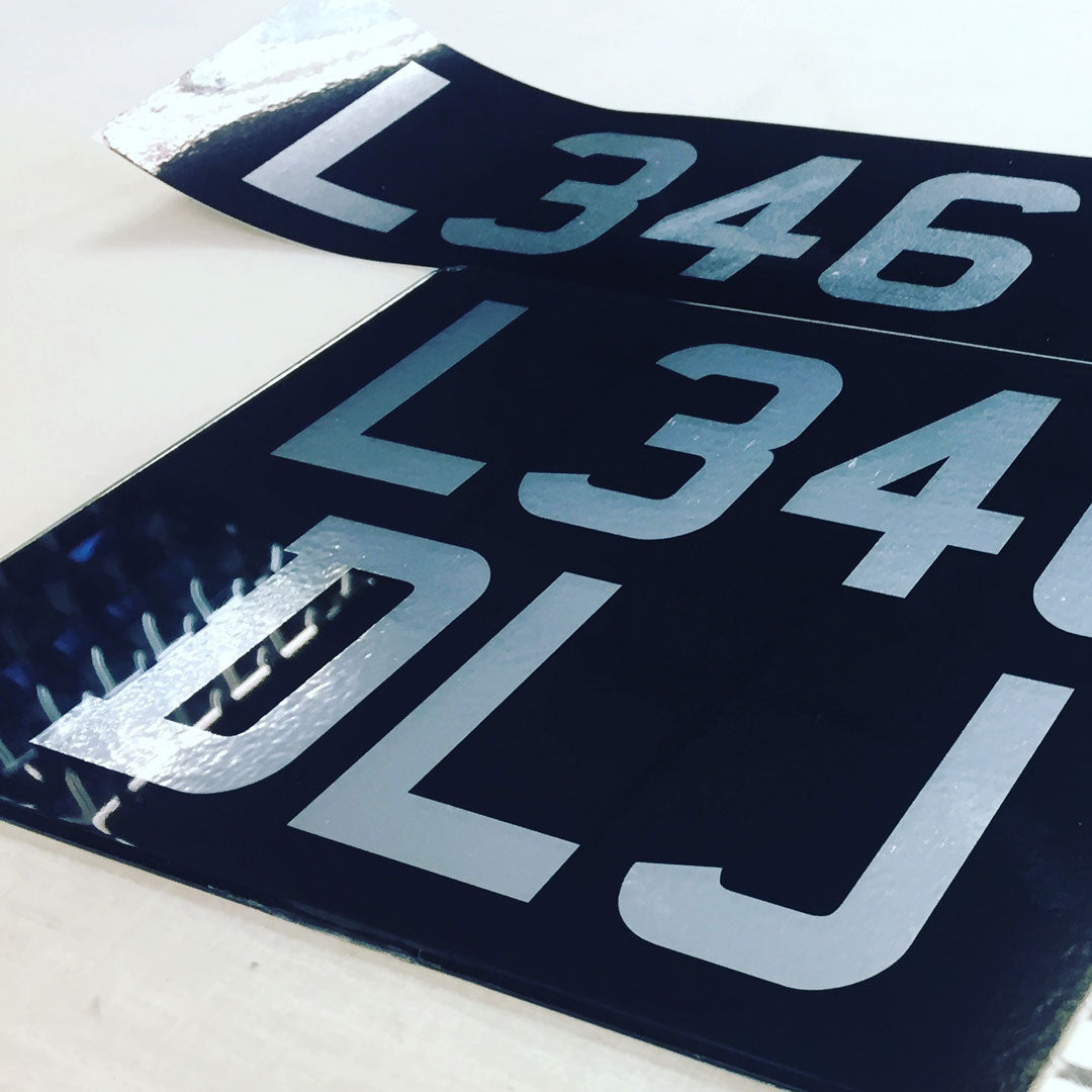 Black and Silver Number plates