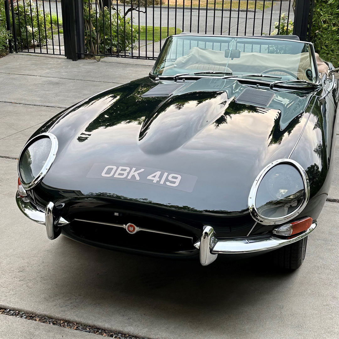 Jaguar classic black and grey sticker number plate