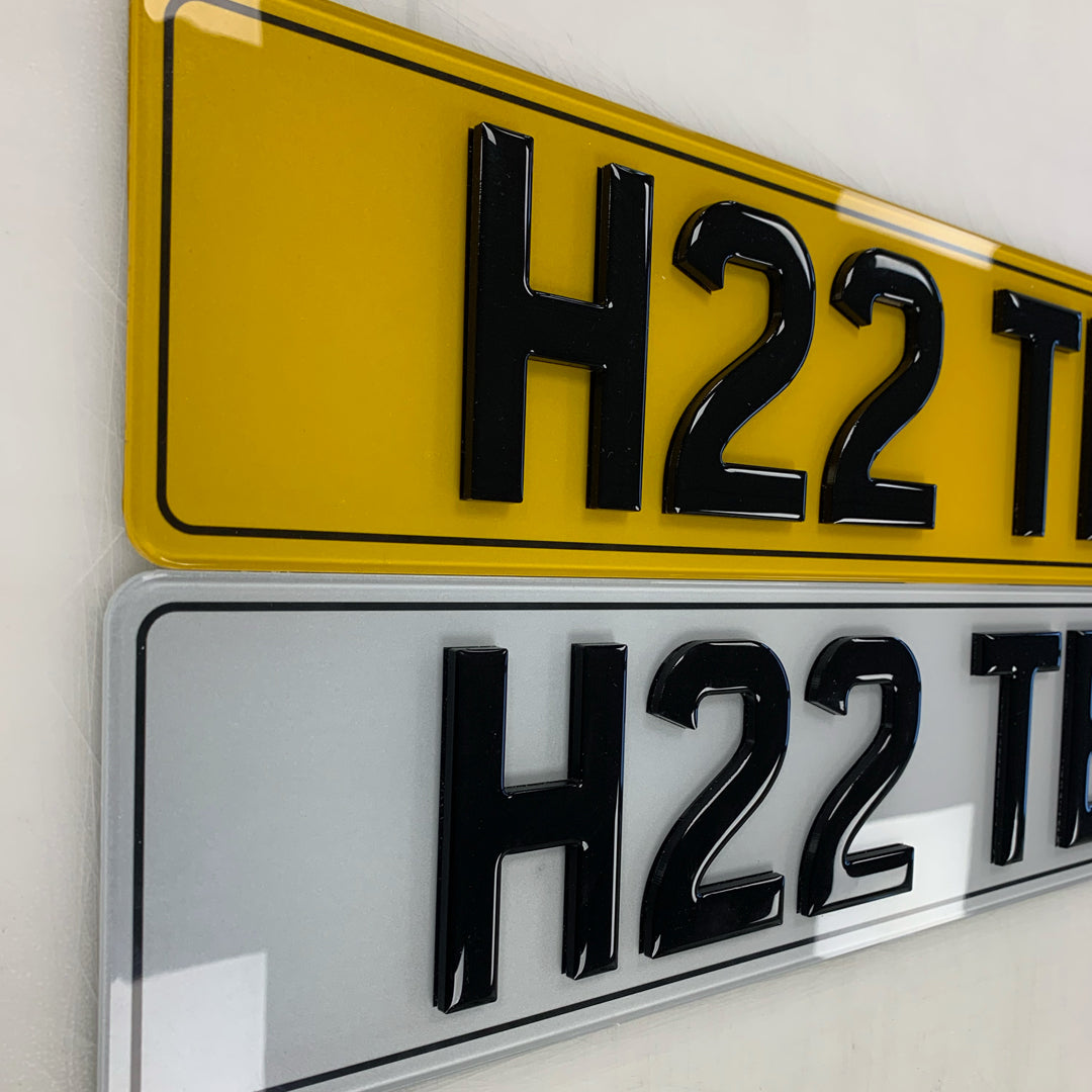 Tinted 4D gel number plates front and rear
