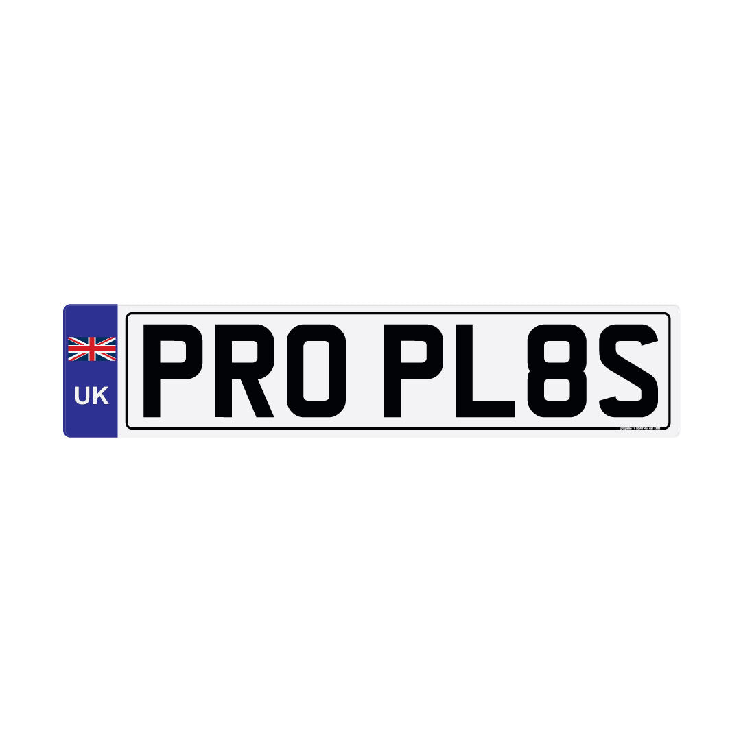 UK Badge Sticker plates with black border