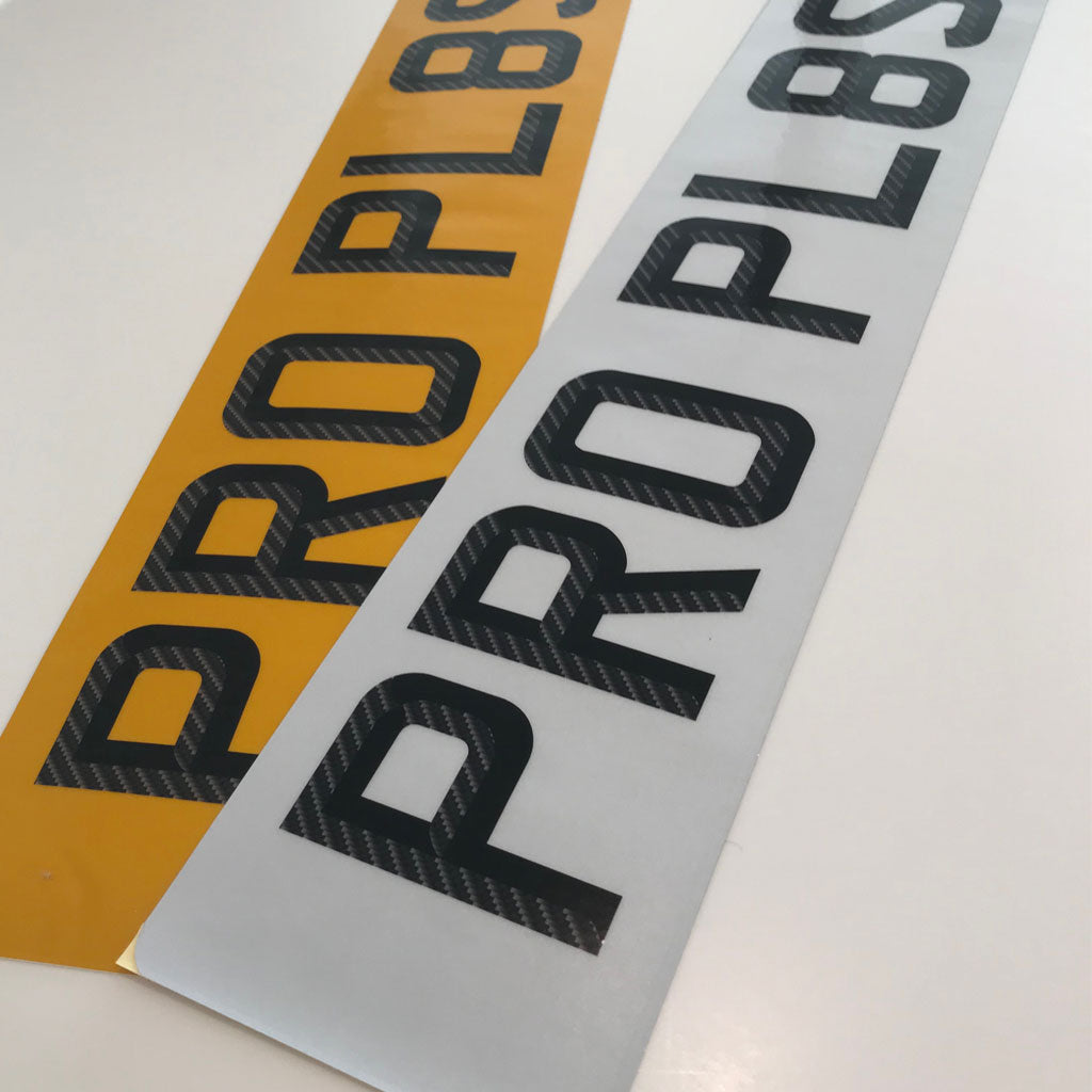 3D Carbon font Stick On number Plates