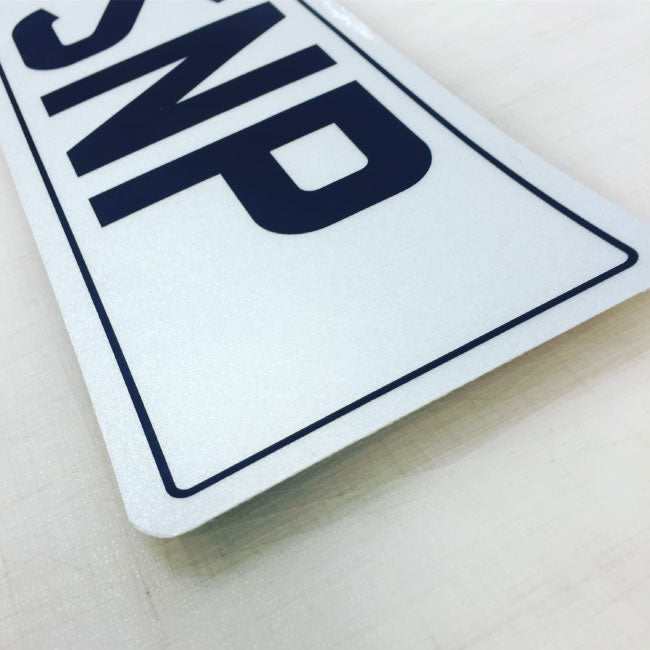 Front stick on number plates