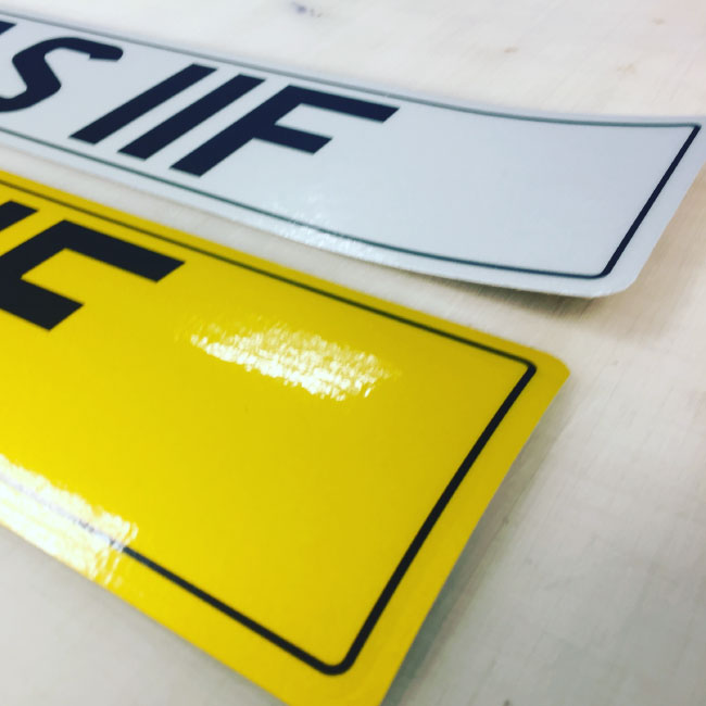 Stick On Number Plates