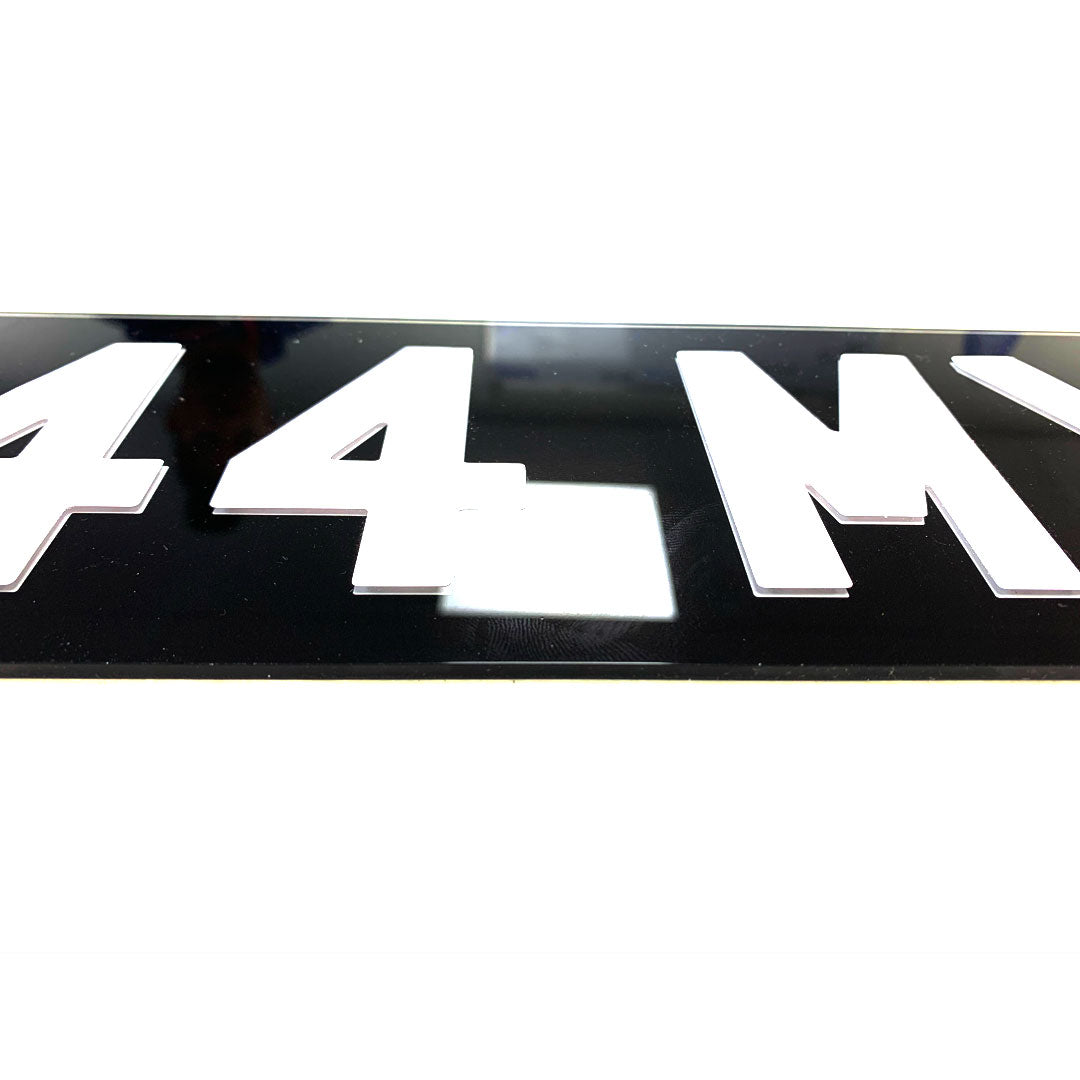 Gel white and Black car license and number plates