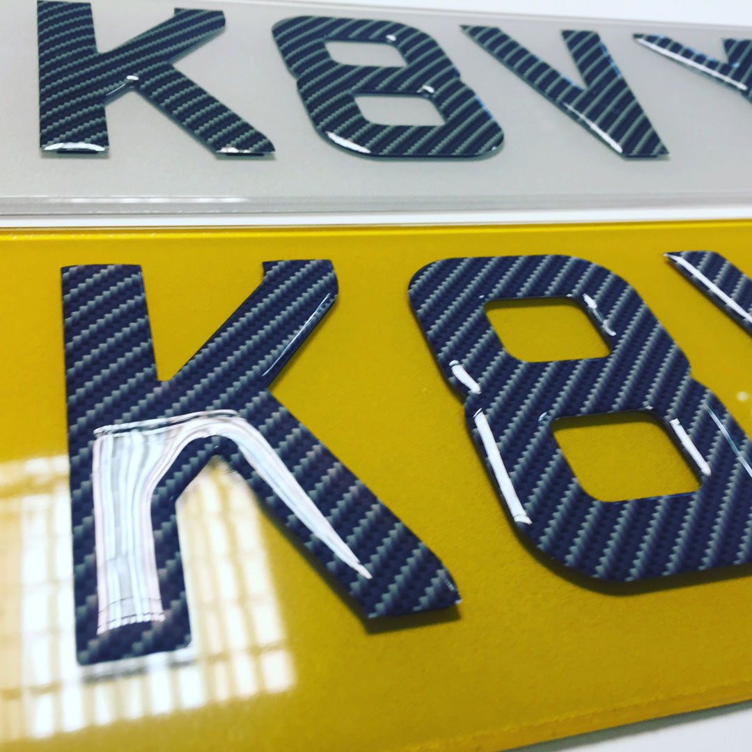 Carbon fibre Show Number Plates in Gel finish