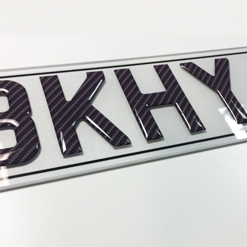 3D carbon front number plate