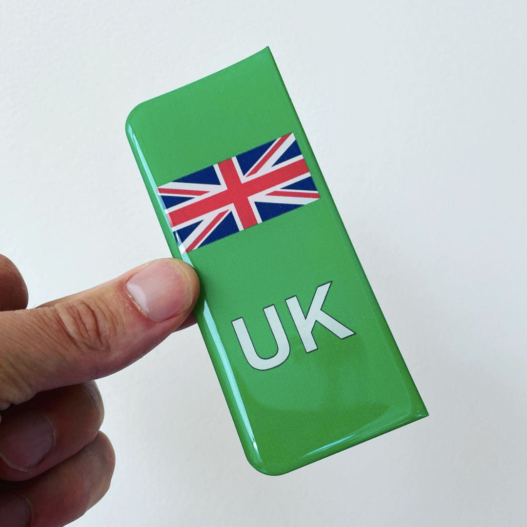 EV green GEL number plates badge