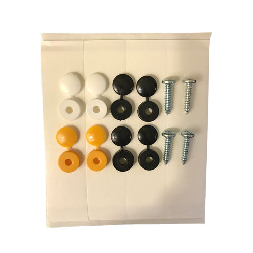 Number Plate Adhesive pads and coloured screw caps