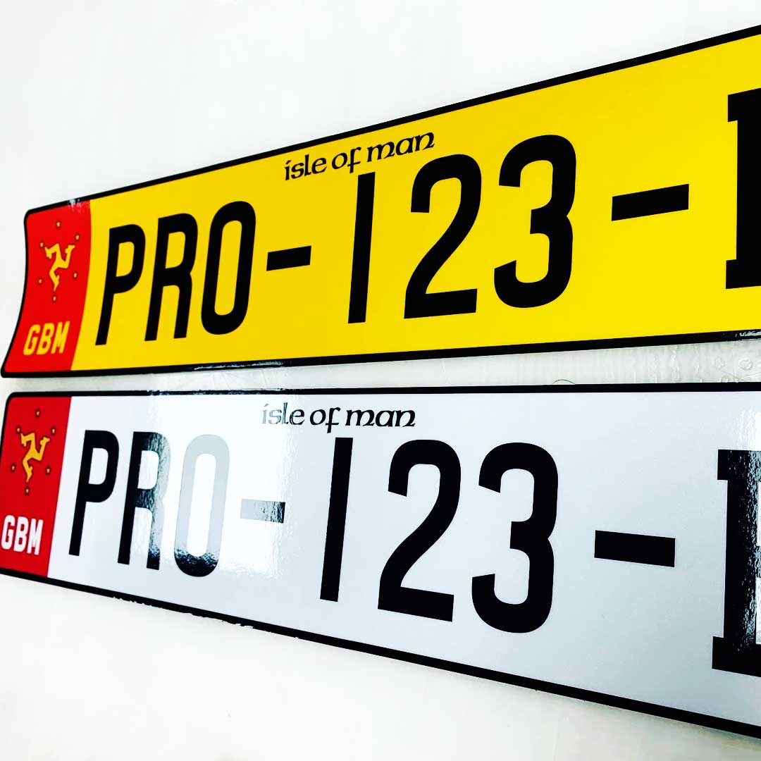 Isle of Man sticker car number plate