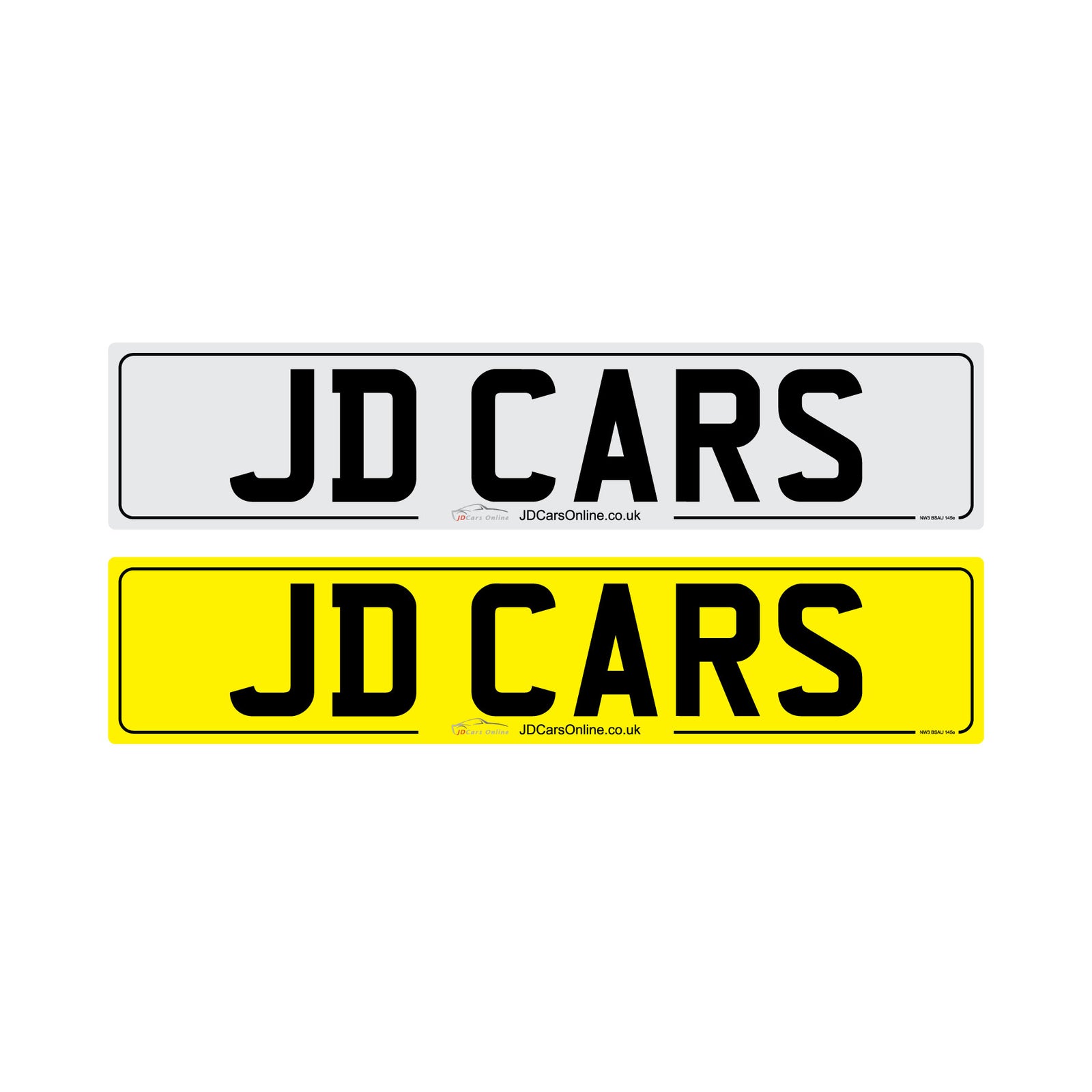 JD cars online dealership number plates