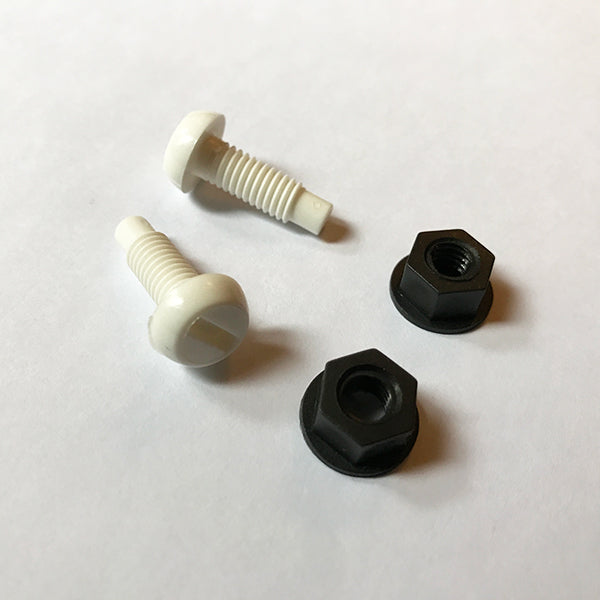 White number plate screws with bolts