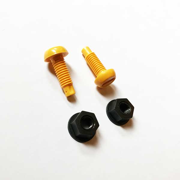 Yellow Nut & Bolt number plate fixings