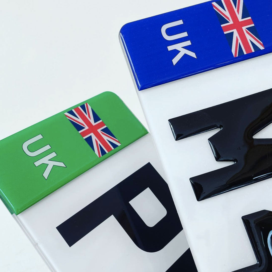 Number plate gel side badges
