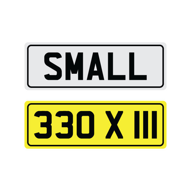 Small Stick On Number Plates