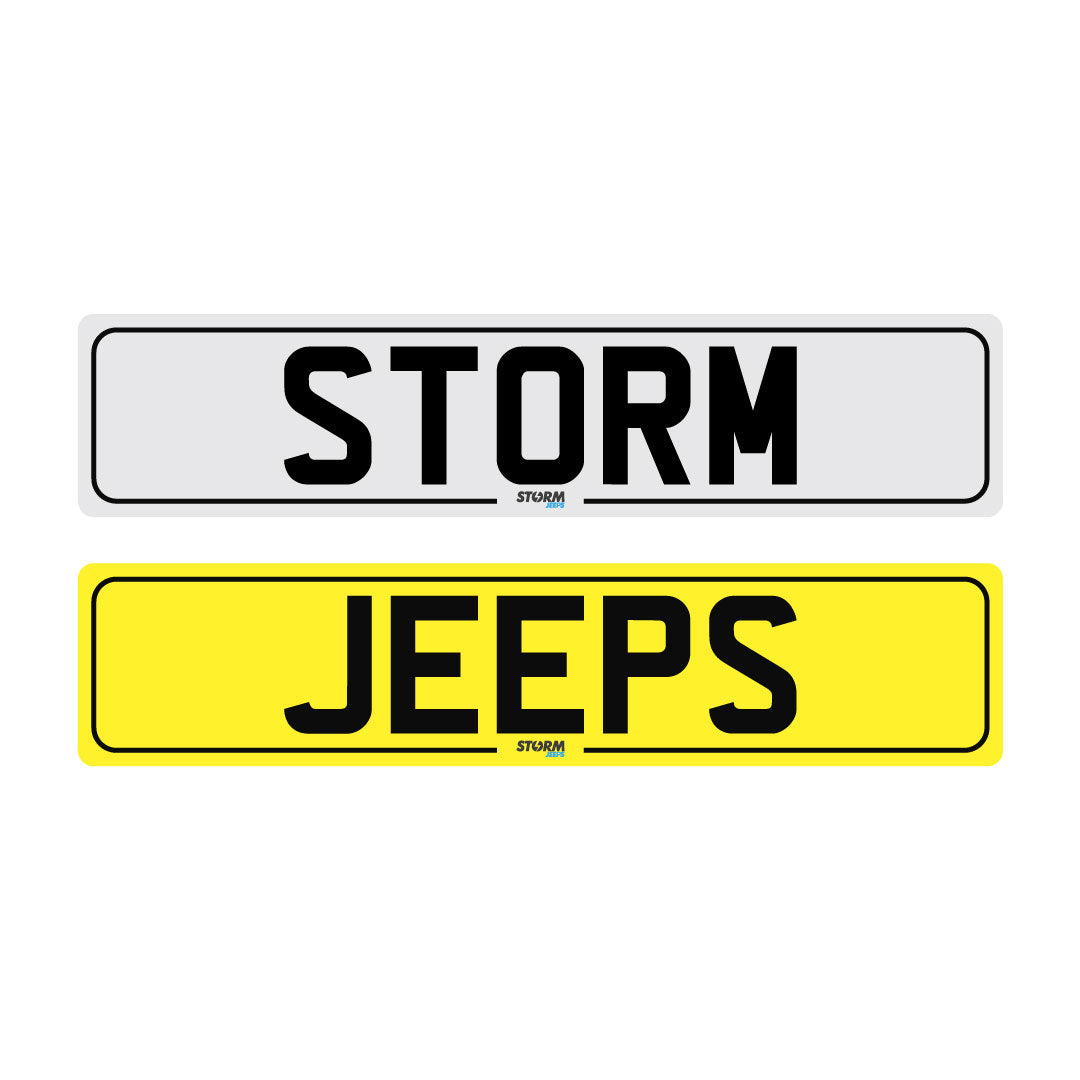 Storm Jeeps Number plates