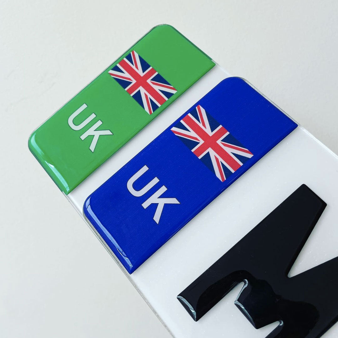 UK Gel number plates badges